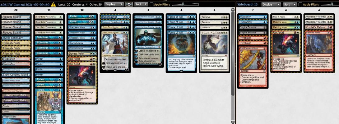 2021年5月的牌表 UW Control A06